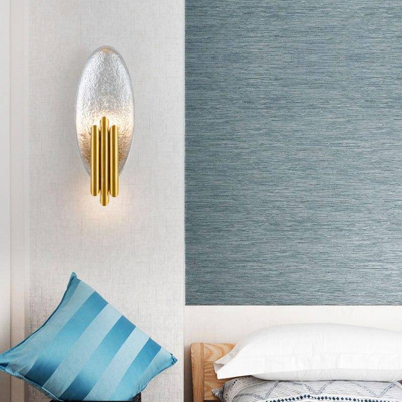 Applique murale design à LED avec tuile en métal et tube doré