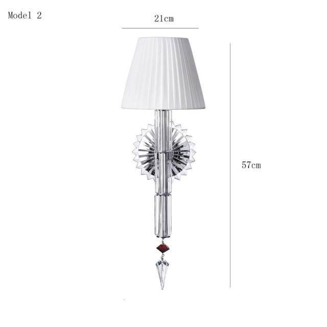 Applique murale design à LED avec abat-jour rétro et verre cristal Luxury