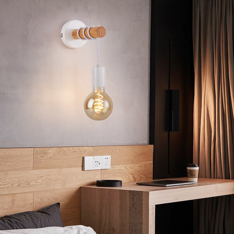 Applique murale moderne filaire en bois Deliah
