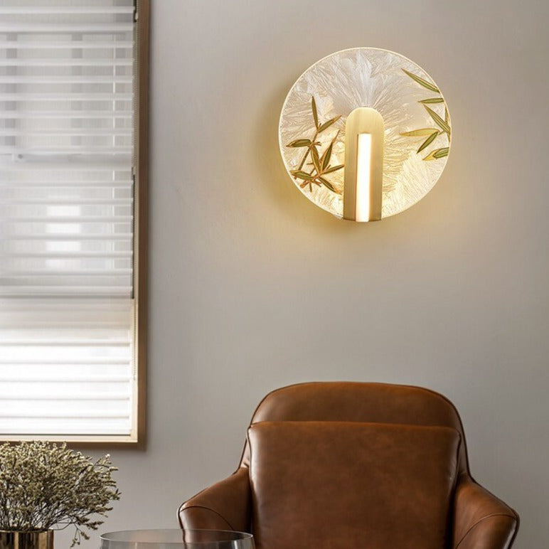 Applique murale design LED style asiatique en verre Yuaming