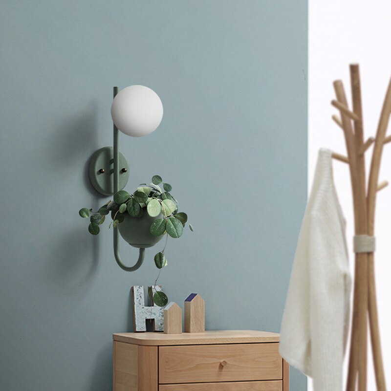 Applique murale moderne LED avec pot de plantes Xenia