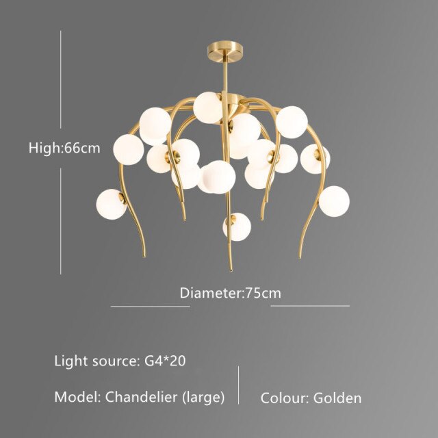 Lustre moderne en forme d'octopus avec globes Nayla
