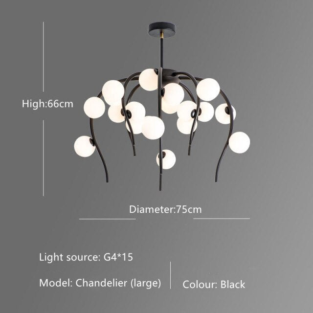 Lustre moderne en forme d'octopus avec globes Nayla