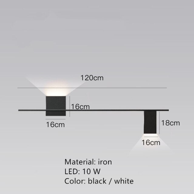 Applique murale design LED carré ou en L métallique Zia