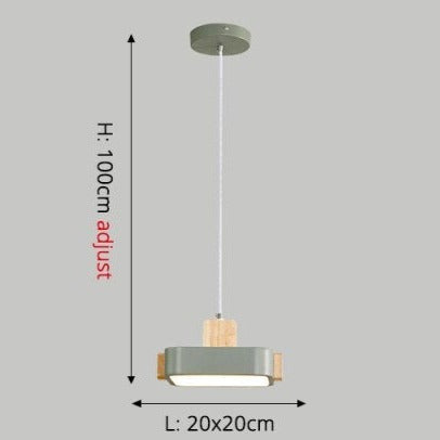 Suspension scandinave LED avec abat-jour en bois Ainhara
