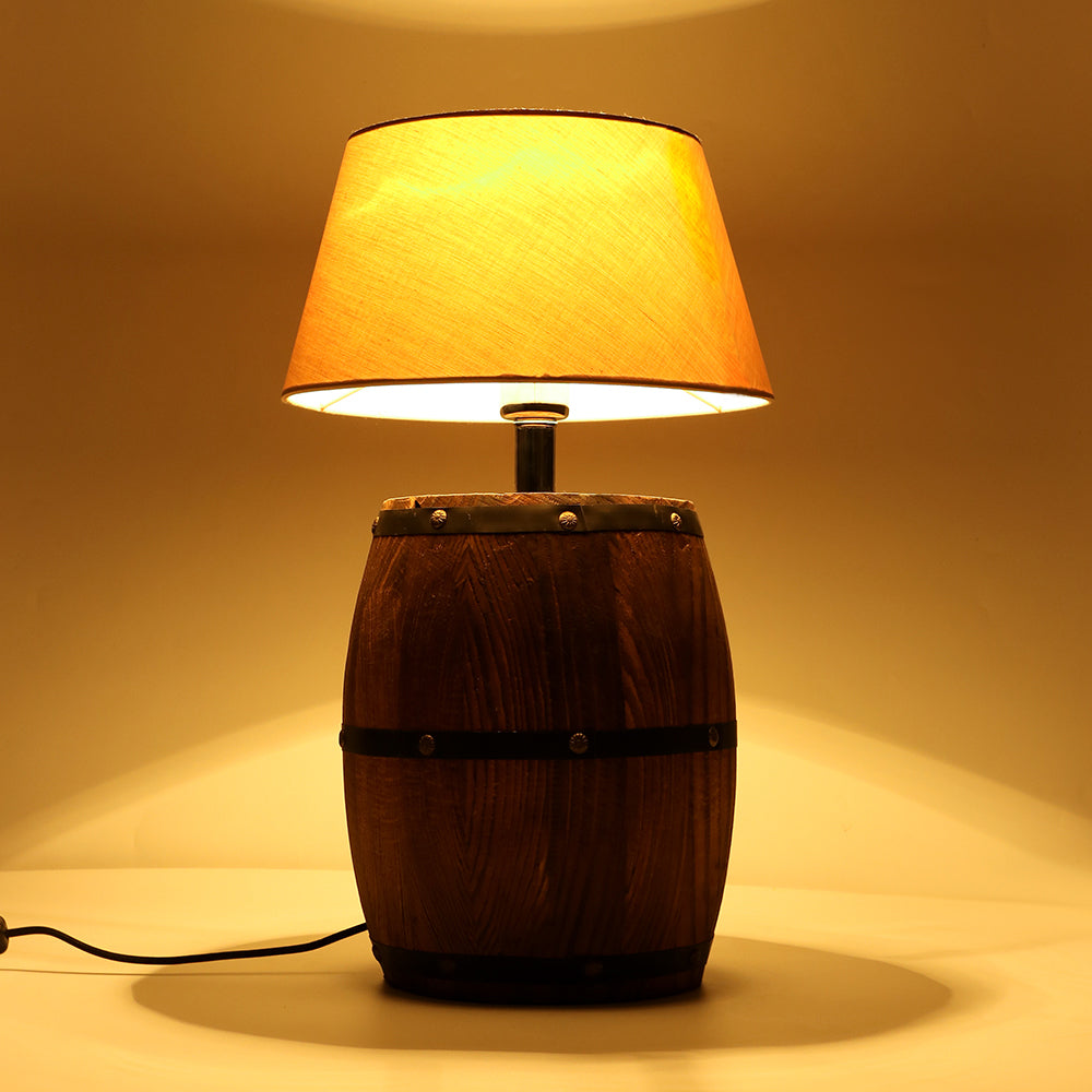 Lampe de chevet vintage en forme de tonneau Rope