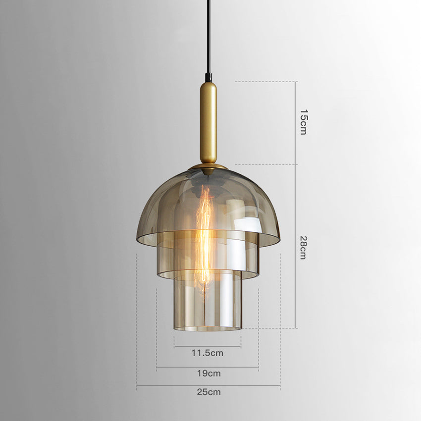 Suspension moderne avec plusieurs dômes en verre Rowan