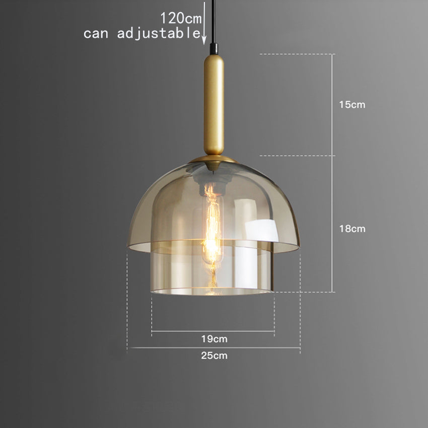 Suspension moderne avec plusieurs dômes en verre Rowan