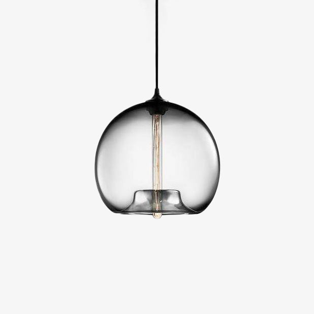 Suspension design à LED avec boule en verre de couleur