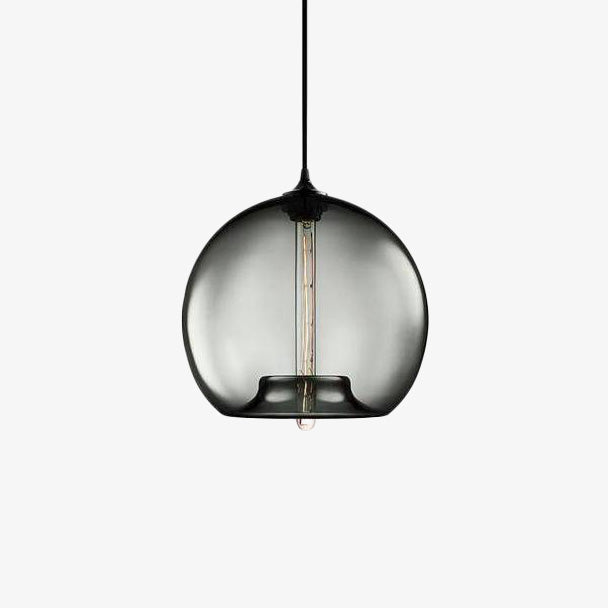Suspension design à LED avec boule en verre de couleur