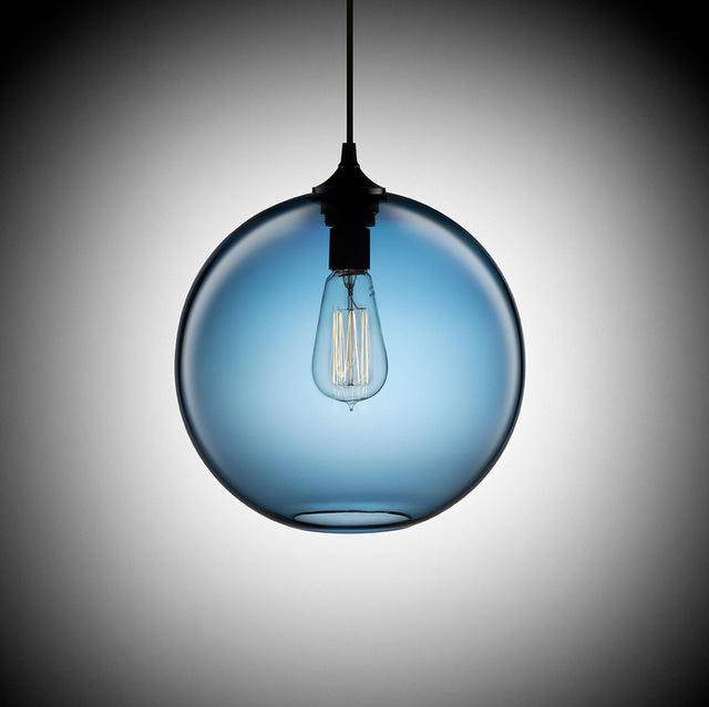 Suspension design en boule de verre (plusieurs couleurs)