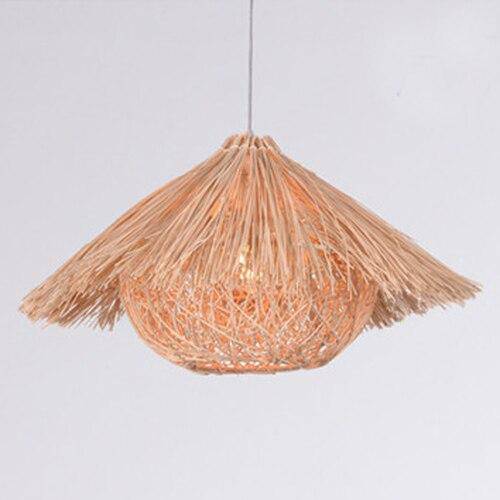 Suspension conique en rotin bambou