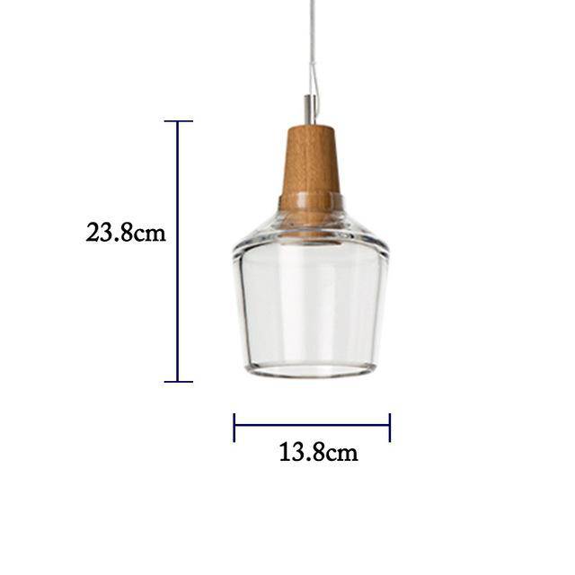 Suspension à LED en verre de différentes formes