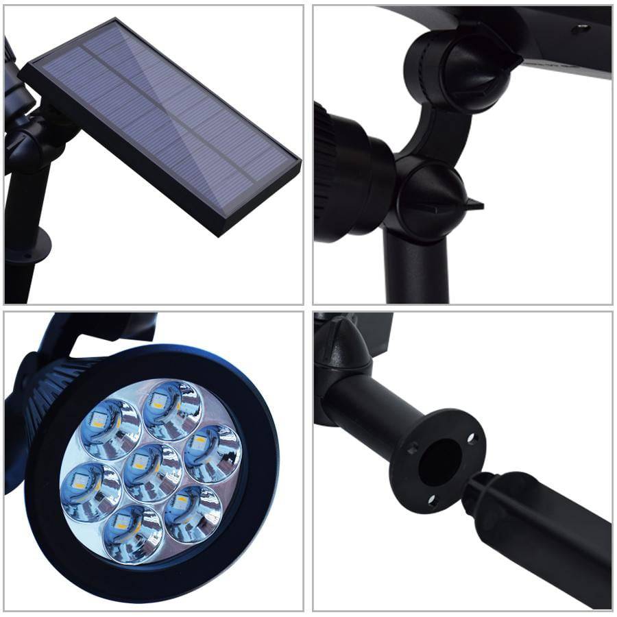 Spot 7 LED extérieur solaire à lumière colorée