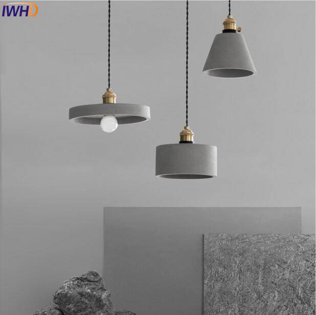 Suspension design LED en ciment de forme