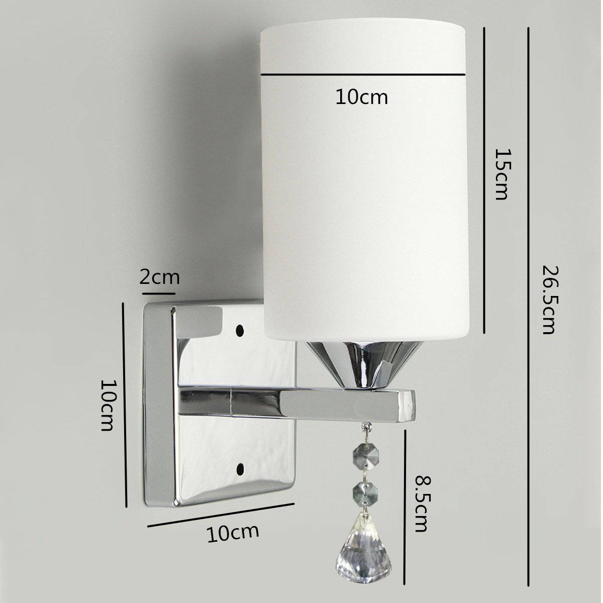 Applique murale LED chromée avec abat-jour cylindrique