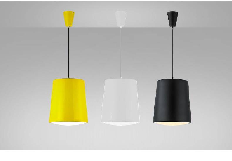 Suspension moderne LED cylindre en aluminium de couleur