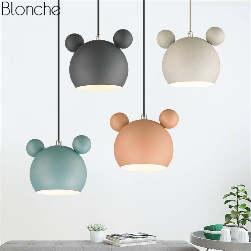 Suspension design à LED en forme de Mickey Mouse coloré