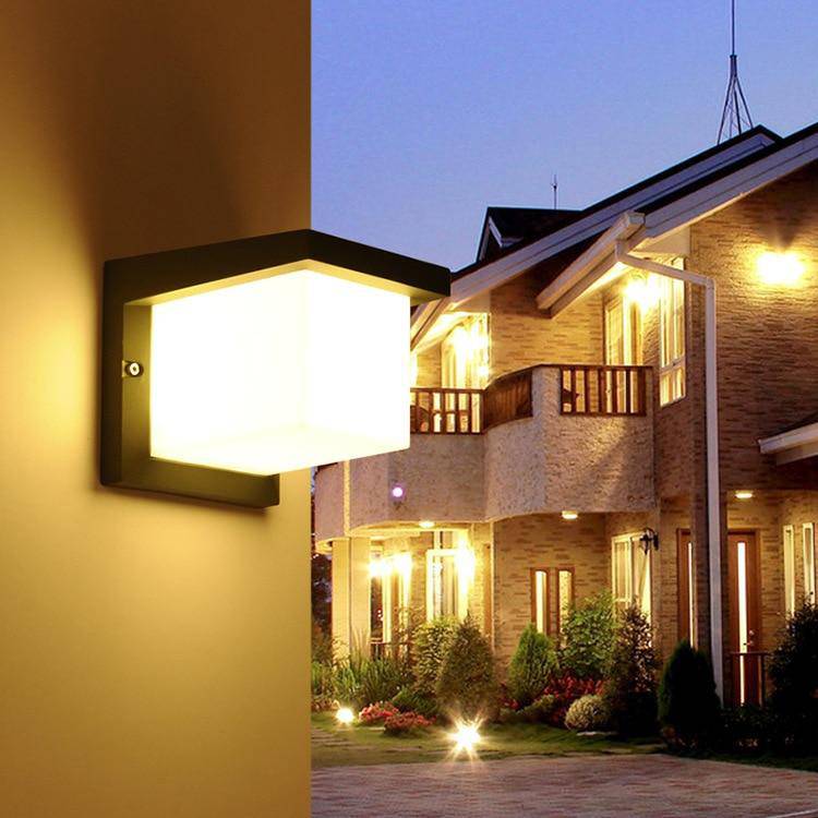 Applique extérieur LED cube Sconce
