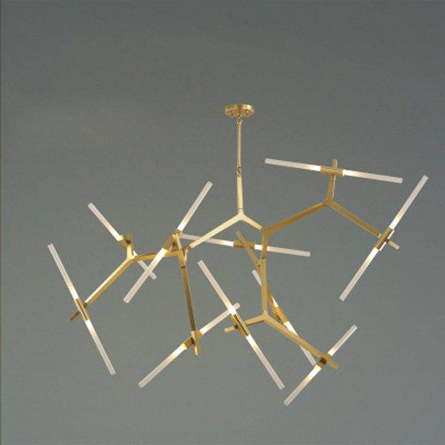 Lustre design scandinave avec plusieurs branches en tube