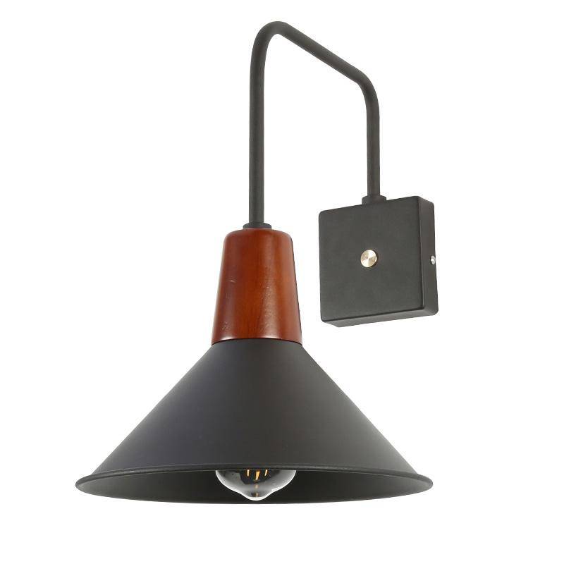 Applique murale design ajustable avec abat-jour en métal noir