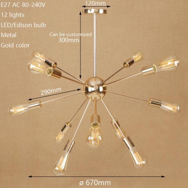 Lustre moderne LED style araignée métallique réglable Makari