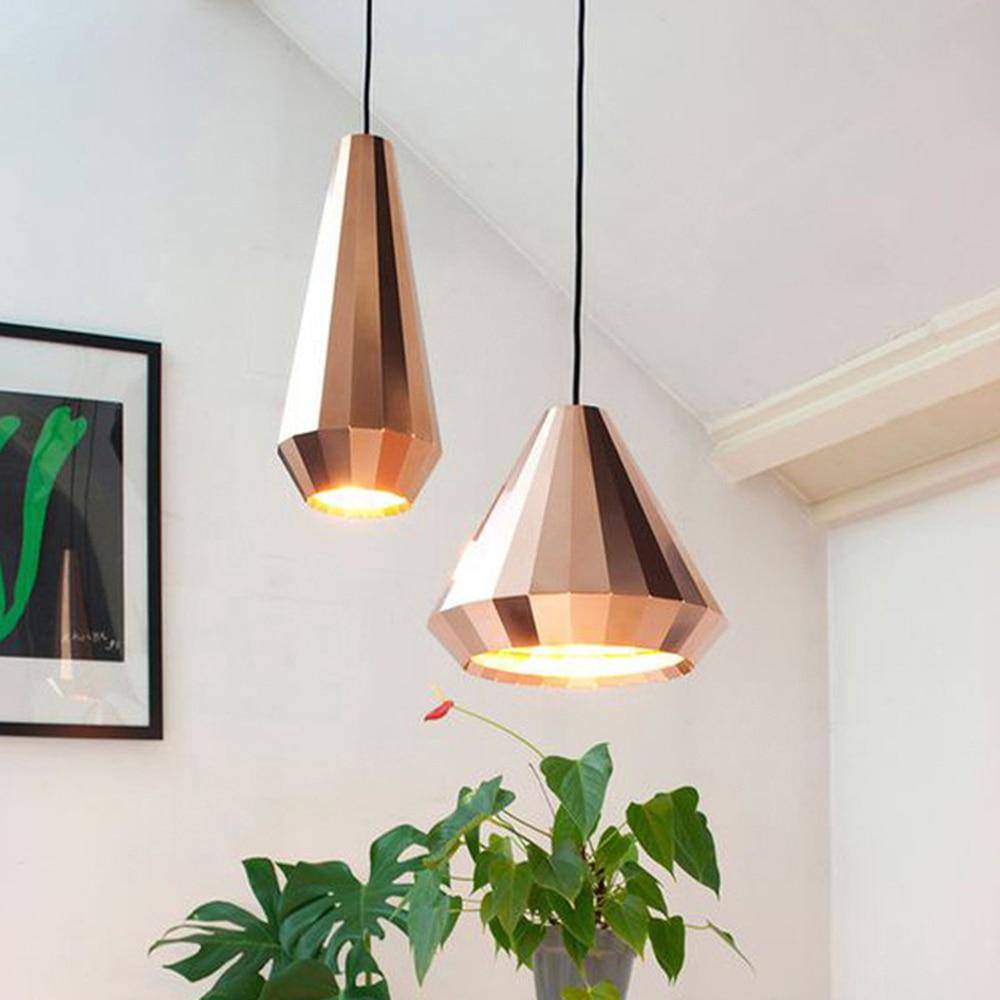 Suspension design rose gold de différentes formes droites Loft