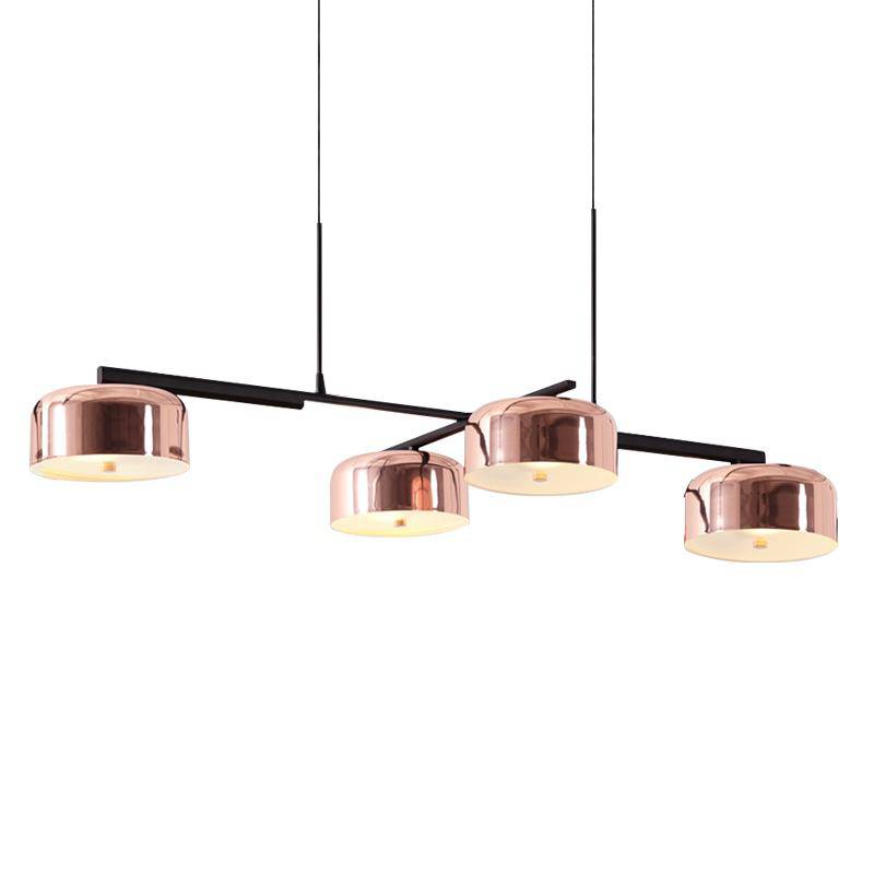 Lustre moderne avec abat-jour chromé