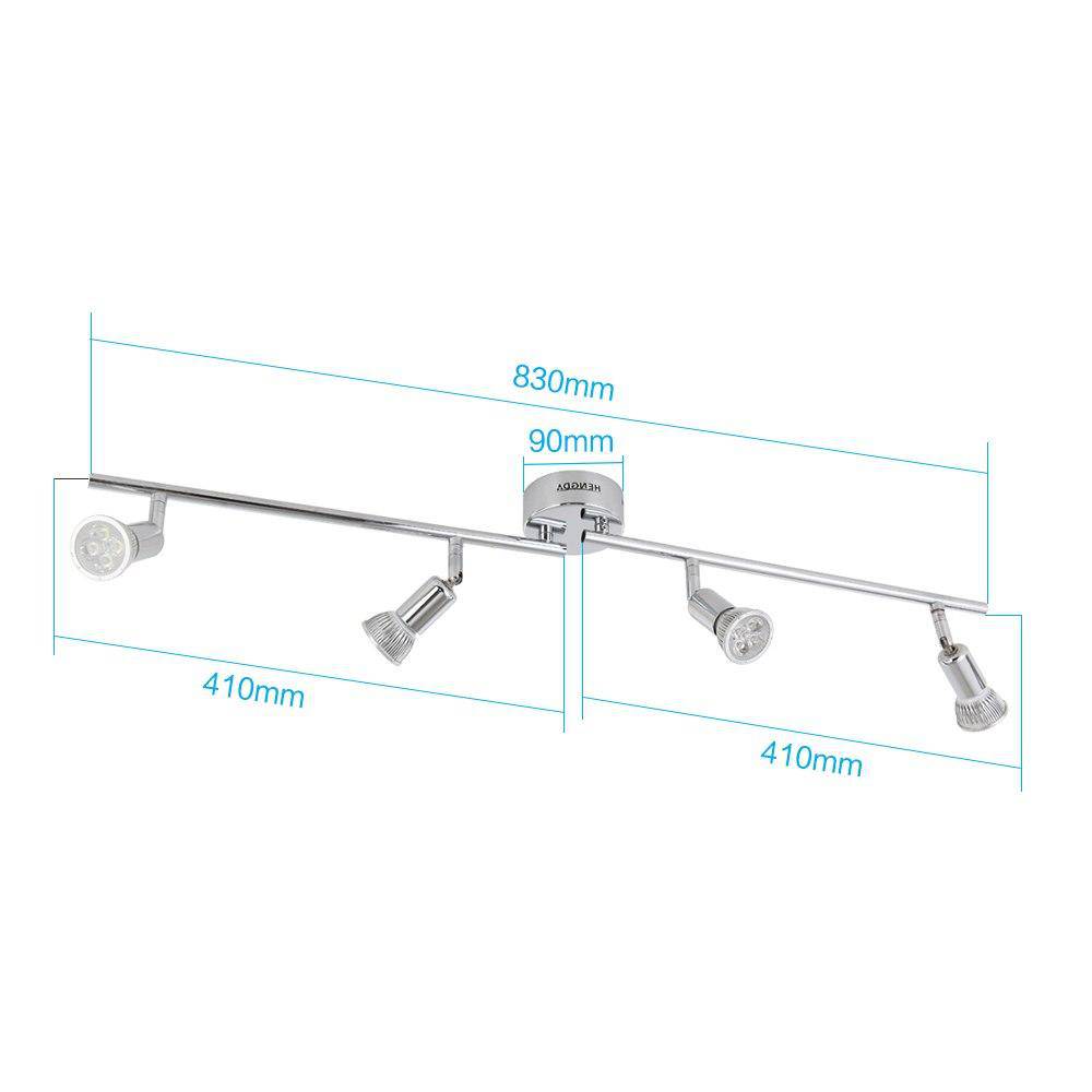 Barre à 4 spots LED chromée