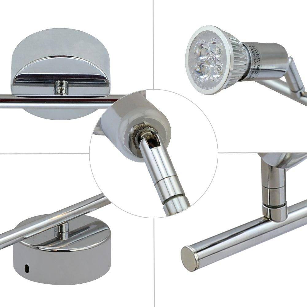 Barre à 4 spots LED chromée