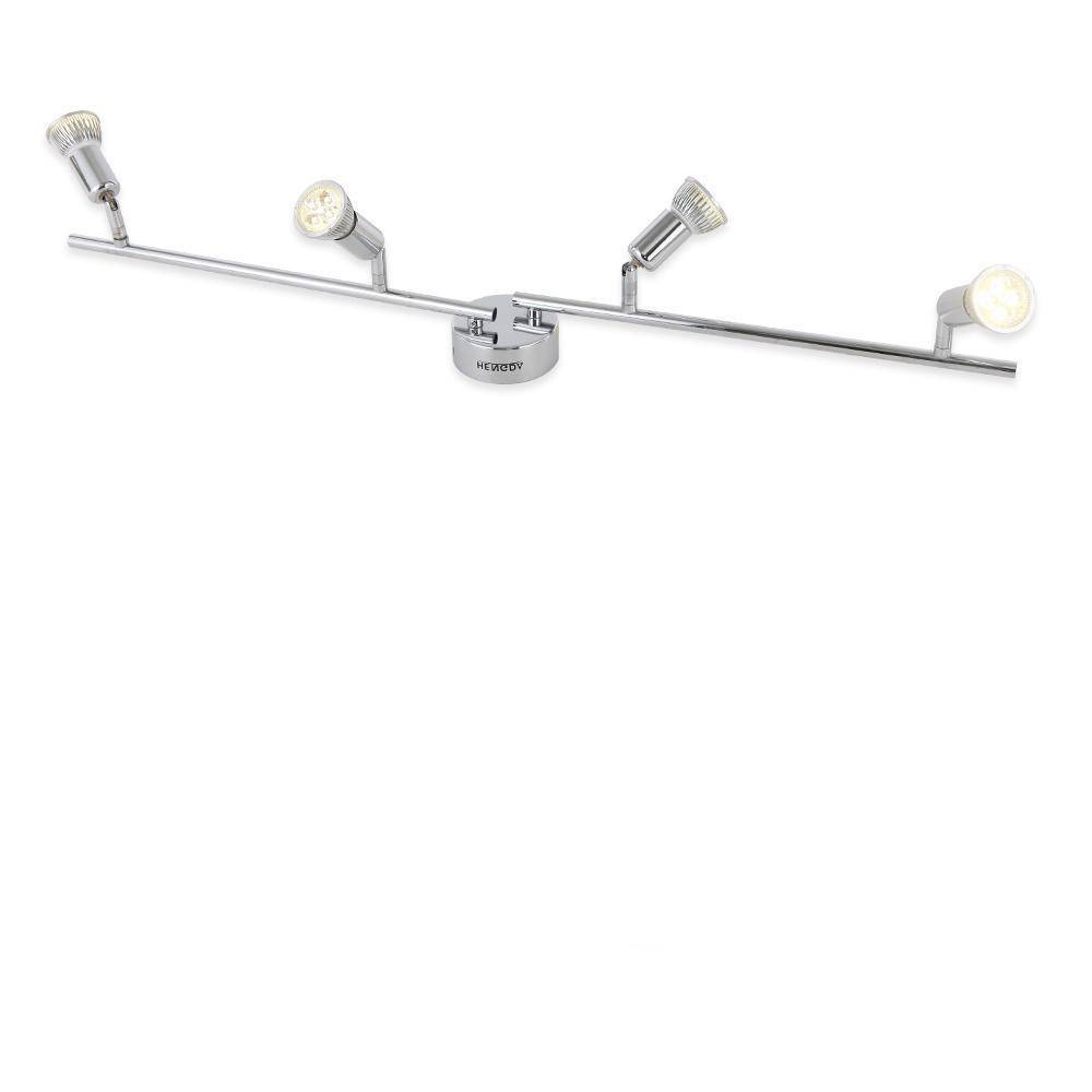 Plafonnier chromé barre à spots LED Indoor