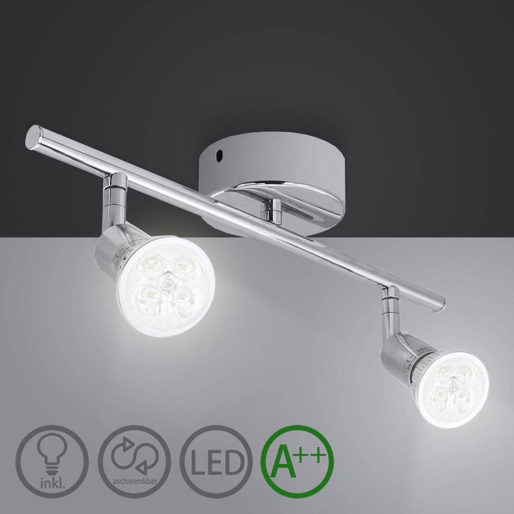 Plafonnier chromé barre à spots LED Indoor