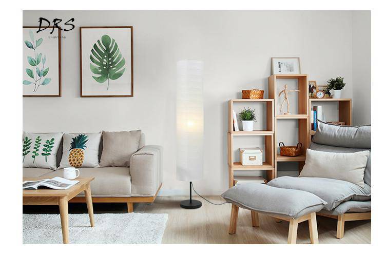 Lampadaire moderne avec abat-jour cylindrique en en papier Floor