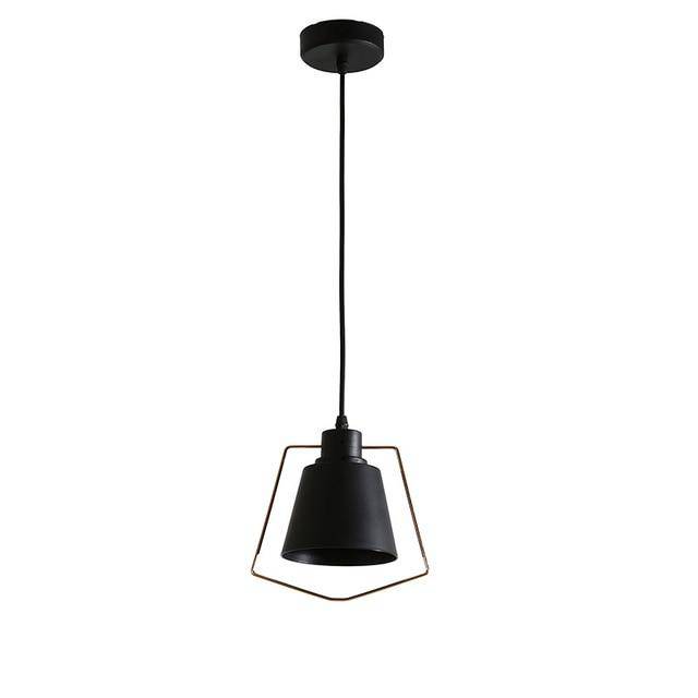 Suspension rustique avec base ronde en métal