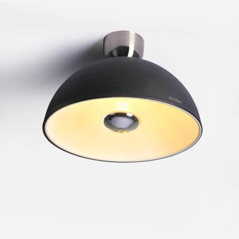 Plafonnier design LED demi boule noire Surface
