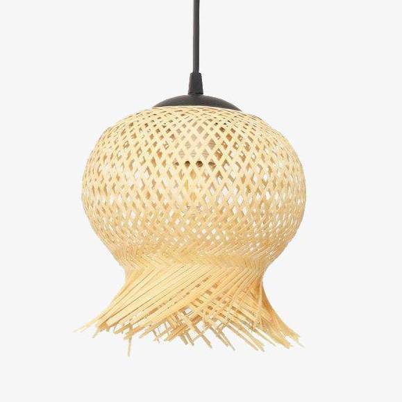 Suspension en rotin LED aux formes arrondies Créative
