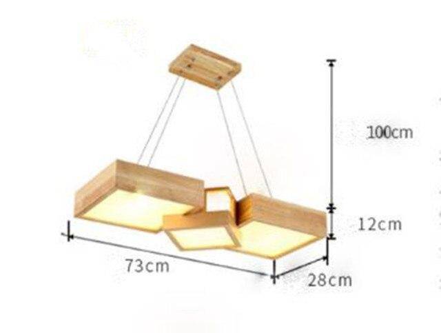Lustre moderne LED aux formes géométriques en bois Stars