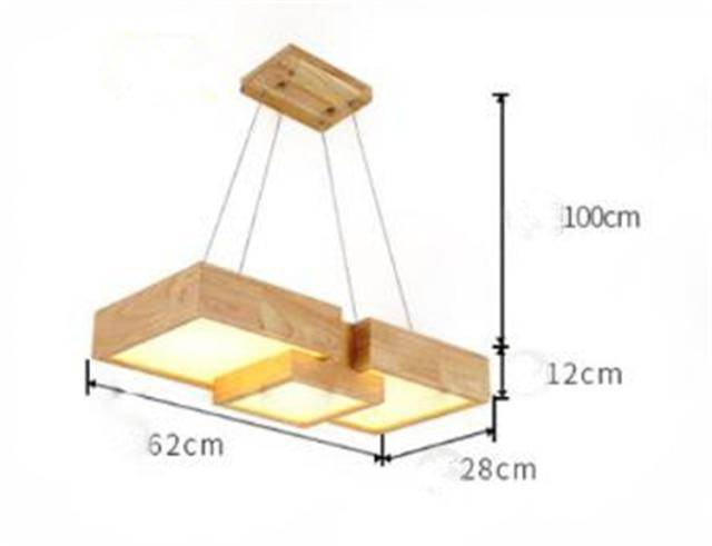 Lustre moderne LED aux formes géométriques en bois Stars
