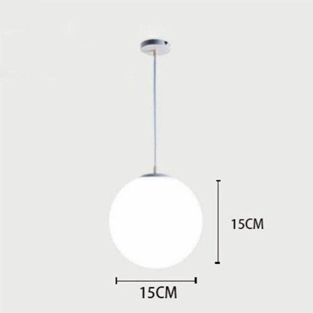 Suspension design à LED en verre blanc Loft