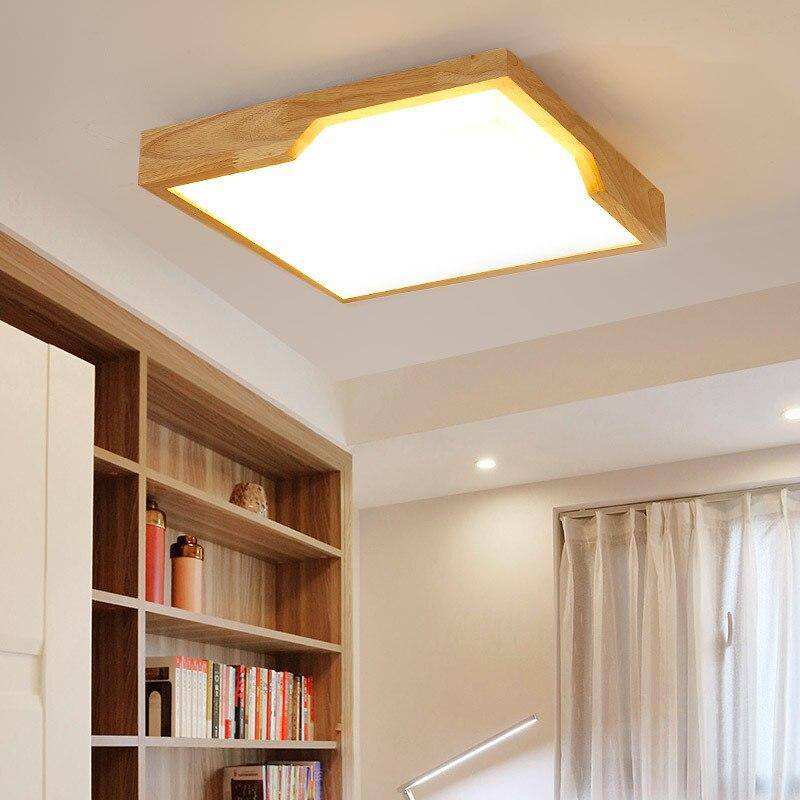 Plafonnier rectangle en bois à LED Tatami