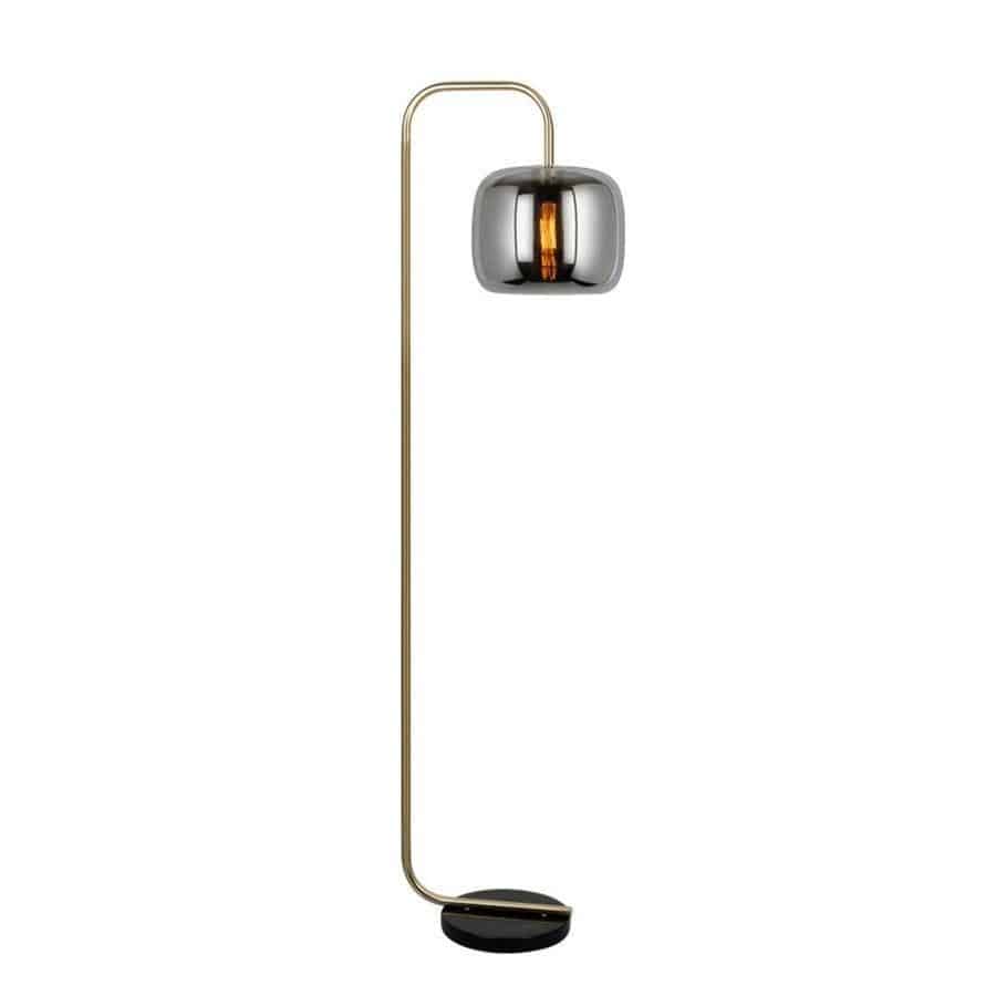 Lampadaire design avec boule en verre fumé Stone
