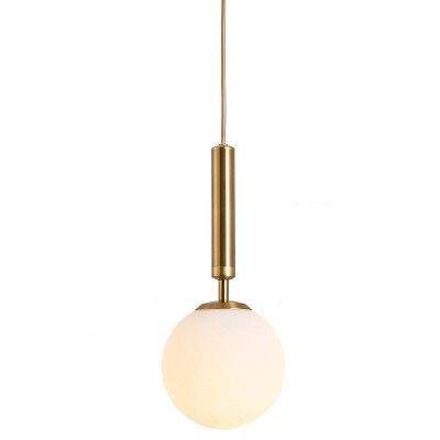 Suspension design boule en verre à LED et support cylindrique