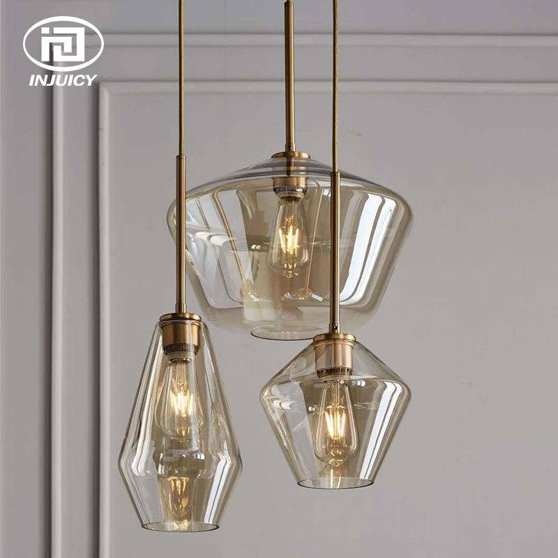 Suspension en verre fumé marron de plusieurs formes Cognac