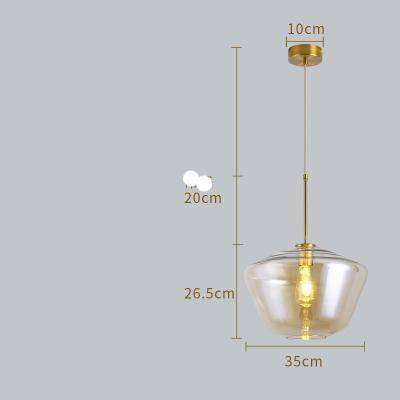 Suspension en verre fumé marron de plusieurs formes Cognac