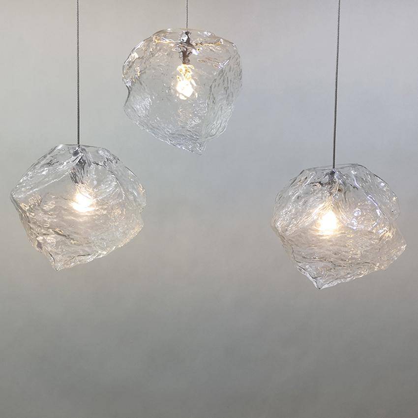 Suspension style glaçon en verre