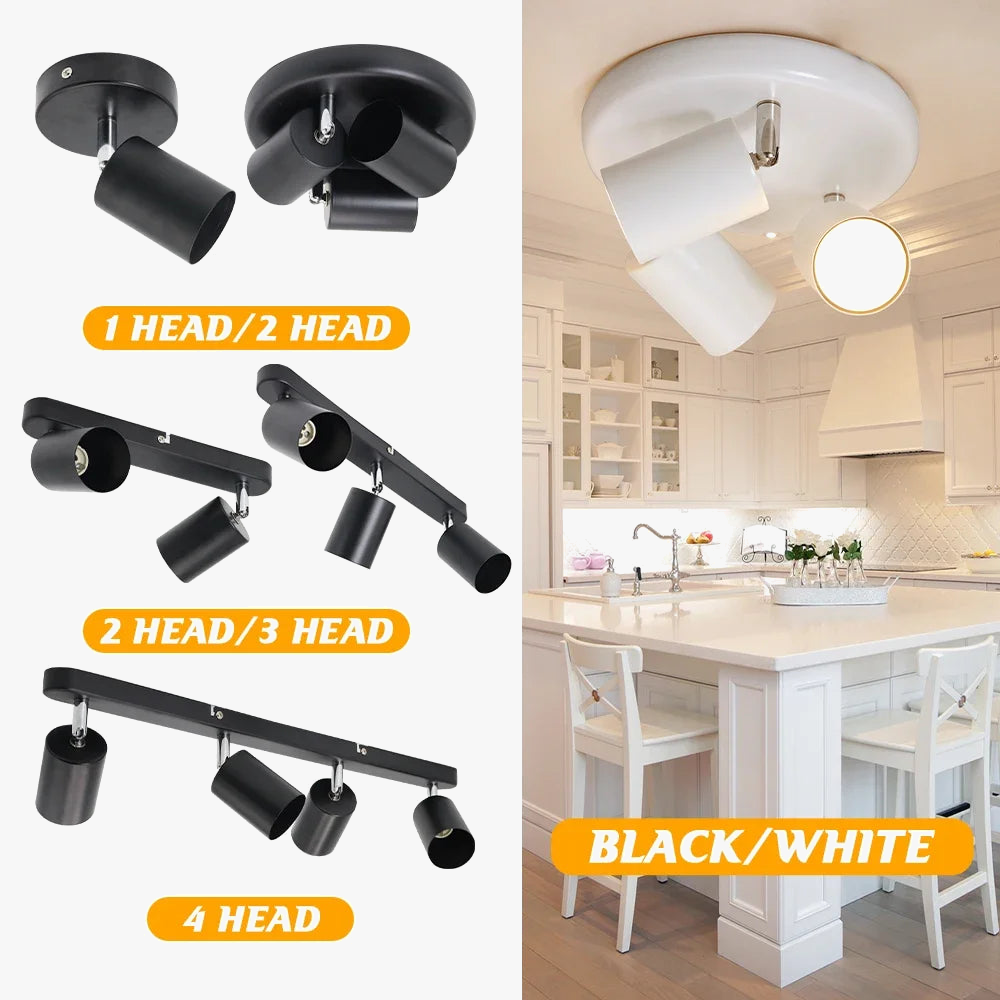 projecteur led de surface avec 3 lumières rotatives pour décoration moderne