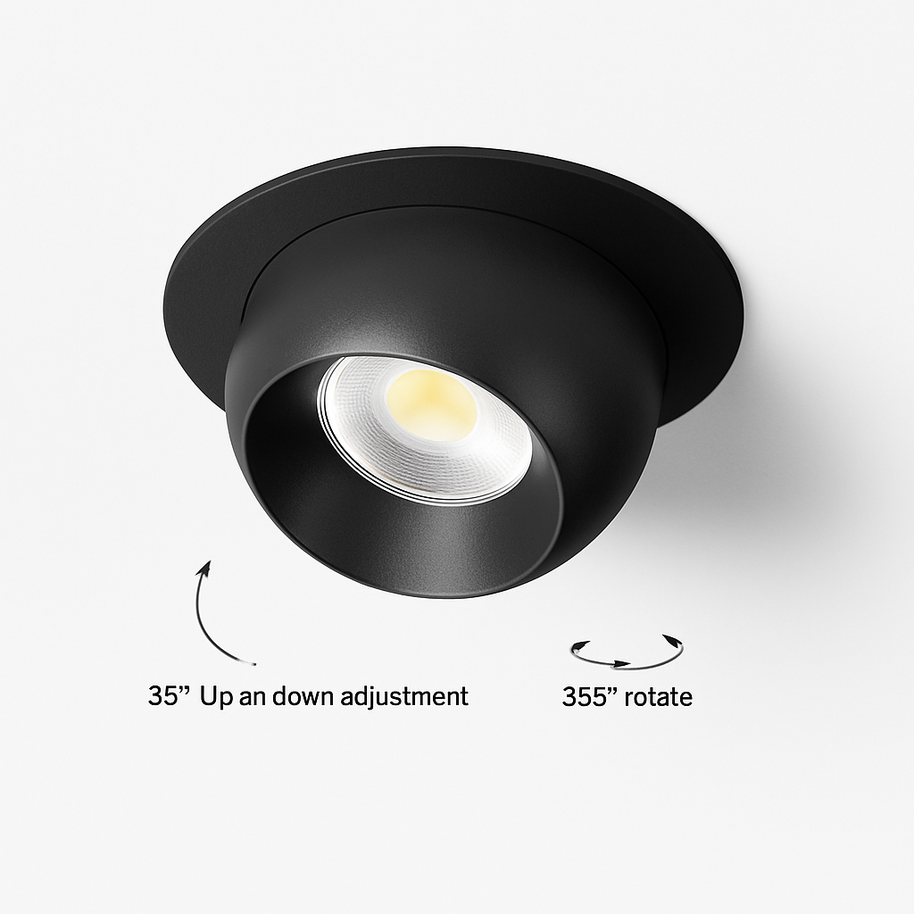 Projecteur Led encastré plafonnier Angle réglable Spot lumière COB 75mm ouverture 7W Foco réglable rotatif pour salon maison