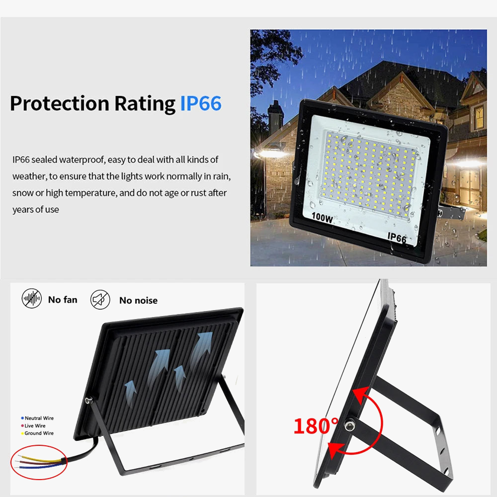 projecteur led haute luminosité pour éclairage extérieur jardin et rue