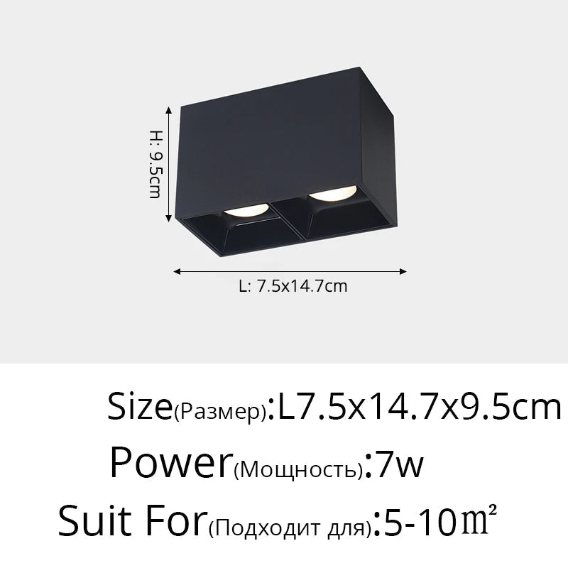projecteur led rond carré surface montée angle réglable