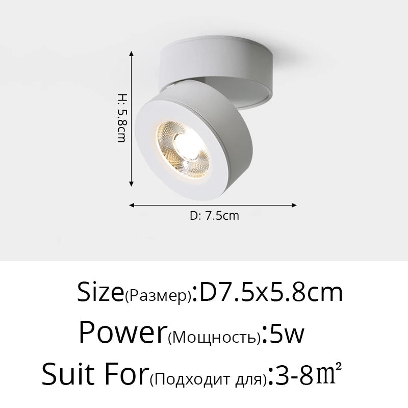 projecteur led rond carré surface montée angle réglable